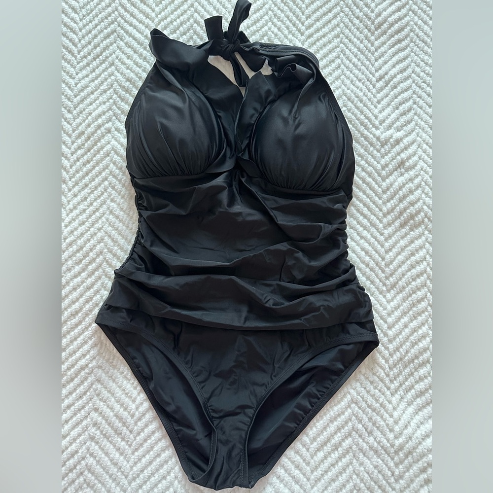 Ellen Tracy Elegant Black One-Piece Swimsuit